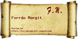 Forrás Margit névjegykártya