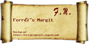 Forrás Margit névjegykártya